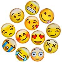 Los mejores  - Lesfit Emoji Imanes- 12 Pieza Imanes Frigorifico Divertidos de Cristal 3D para el Refrigerador-Pizarras Blancas (1.18…